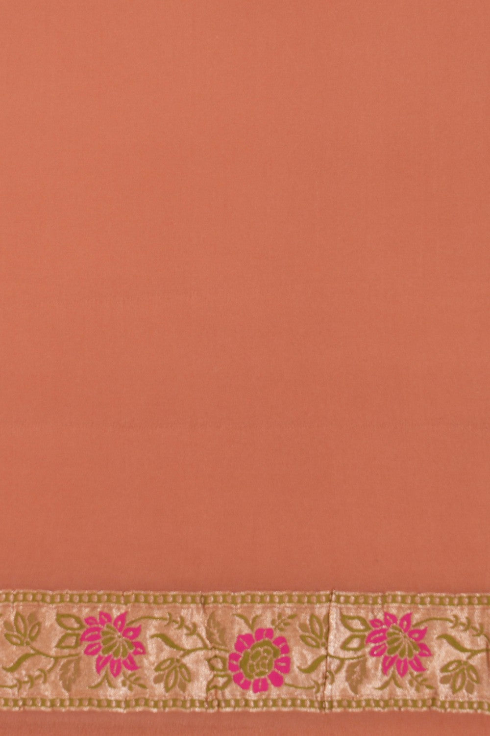 Image of Banarasi-Chiffon Brocade Brown Saree